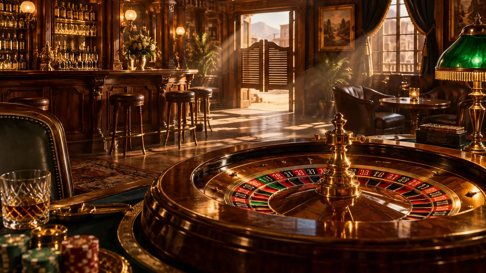 Original editorial artwork for Gold Saloon Roulette